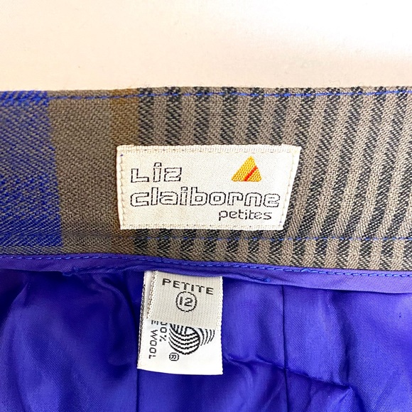 Liz Claiborne NWOT Vintage A-Line Skirt Purple Plaid Sz. 12 Petite HAS POCKETS! - Picture 3 of 10
